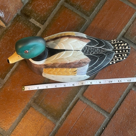 Duck Decoy Or Table Figurine Vintage Ceramic Nice Realistic Painted - Picture 8 of 9